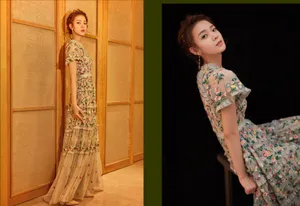 陈瑶刺绣长裙甜美性感写真图片