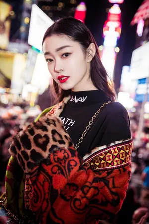 宋轶纽约夜景时尚街拍高清图片