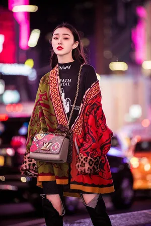 宋轶纽约夜景时尚街拍高清图片_4