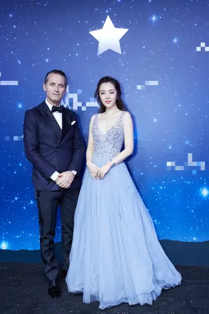 王晓晨深V亮片纱裙优雅妩媚写真图片