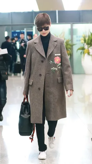 李宇春成都机场气质写真图片