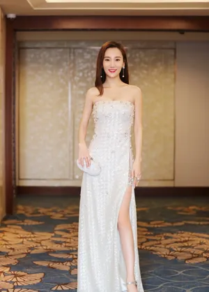 高洋优雅抹胸长裙活动照图片_2