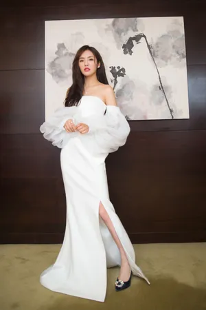 蔡文静唯美白纱裙活动照图片_4