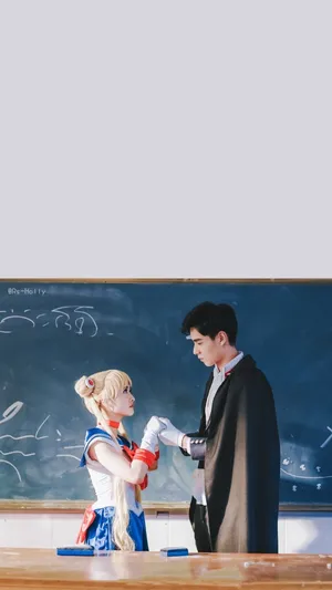 胡一天沈月美少女战士夜礼服假面cos图片_3
