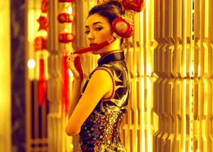 刘承羽新春旗袍写真图片_1