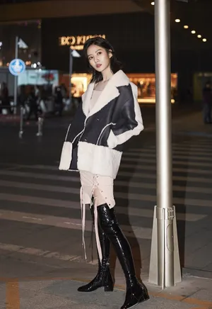 吴优欧美范酷炫时尚街拍图片