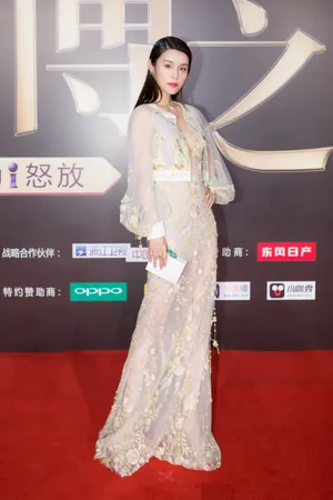 韩丹彤活动照图片：韩丹彤薄纱礼服性感写真_2