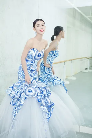韩丹彤时装秀气质礼服写真图_1