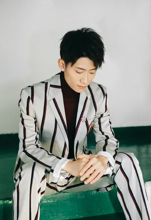 张一山YC盛典条纹西服帅气写真图片_3