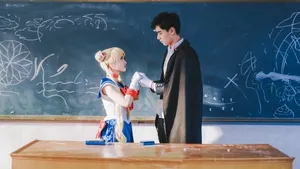 胡一天沈月美少女战士夜礼服假面cos图片_2