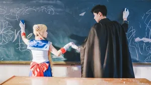 胡一天沈月美少女战士夜礼服假面cos图片_4