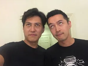 胡歌靳东搞怪九连拍自拍图片_4