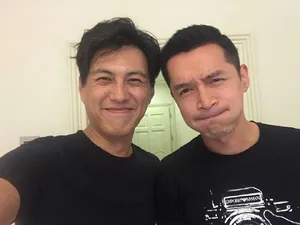 胡歌靳东搞怪九连拍自拍图片_5