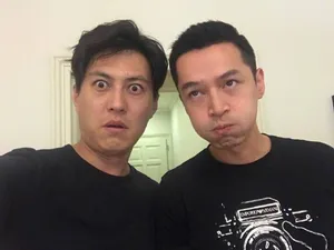 胡歌靳东搞怪九连拍自拍图片_7