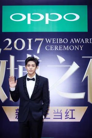 侯明昊帅气西装微博之夜活动图片