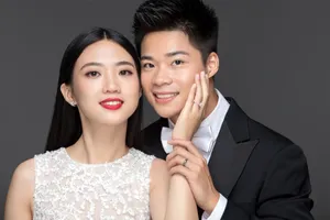 苏炳添林艳芳婚纱照图片_3