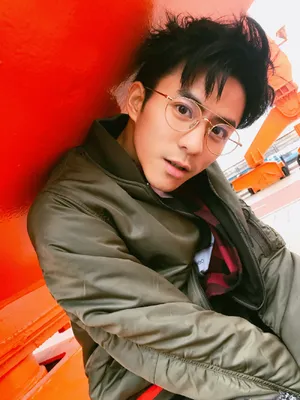 张植绿休闲夹克帅气街拍图片_2