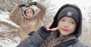 钟丽缇遇北京下雪快乐自拍图片
