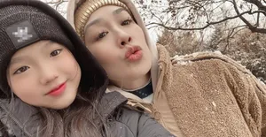 钟丽缇遇北京下雪快乐自拍图片_2