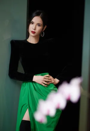 李若彤性感开叉裙写真图片