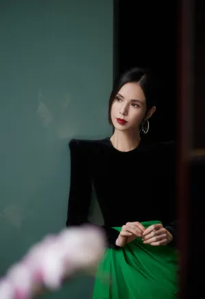 李若彤性感开叉裙写真图片_4