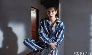 王嘉尔波点衬衫硬朗写真图片_6