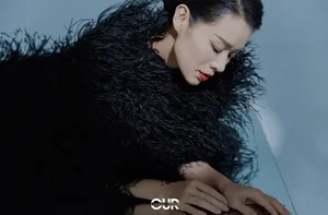 胡杏儿黑色羽毛裙魅力写真图片_2