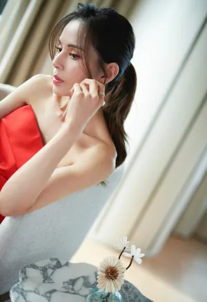 李若彤性感抹胸裙写真图片_3