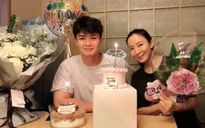 杨怡罗仲谦甜蜜恩爱过生日美照图片