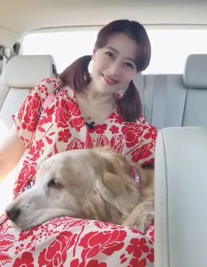 周海媚双马尾印花裙宛如少女俏皮美照图片