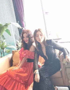 温碧霞露肩红裙性感活动照图片_10