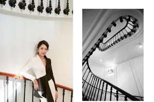 李亚男高开叉礼服长裙性感图片
