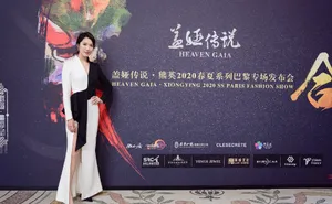 李亚男高开叉礼服长裙性感图片_7