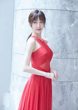 郑雅文红裙性感写真图片_5