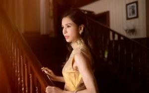 李若彤复古长裙优雅性感图片_4