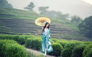 莫文蔚龙井茶园清新靓丽图片_6