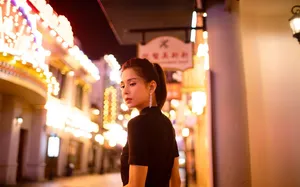 李若彤黑白配色裙性感街拍图片_3
