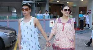 陈小春接爱妻出院 应采儿谈儿子心情好_2