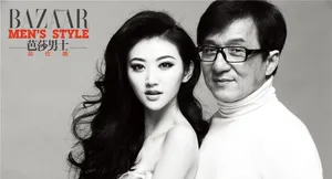 成龙景甜芭莎男士图片 男俊女美完美搭配_2