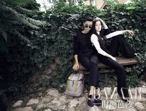 迪丽热巴陈伟霆《时尚芭莎》写真图片_1