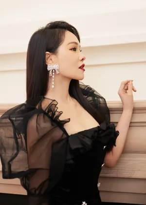 伊能静透视丝绒长裙写真图片_5