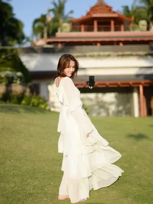 陈乔恩白色纱裙甜美写真图片_10