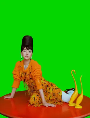 小S徐熙娣复古蜂窝头写真图片第1张