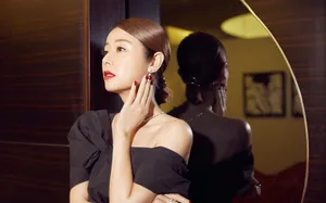林心如黑色露肩套装写真图片_5
