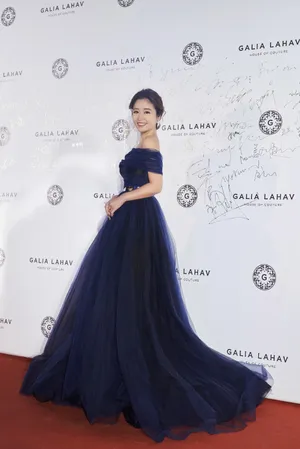 林心如藏蓝色透视纱裙性感图片_2