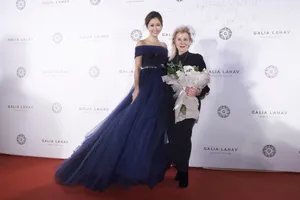 林心如藏蓝色透视纱裙性感图片_3