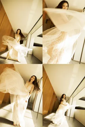 郭碧婷纯白纱裙性感写真图片_3