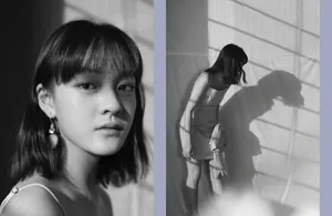 演员文淇紫色吊带裙性感活动照图片
