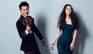 李晨郭碧婷甜蜜撕名牌幸福婚纱写真面部现唇印_4