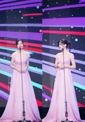 陈妍希粉色长裙优雅性感写真图片第1张